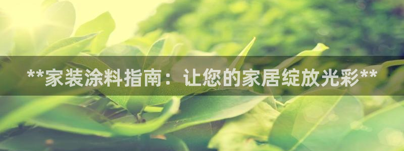 和记5g电讯：**家装涂料指南：让您的家居绽放光彩**