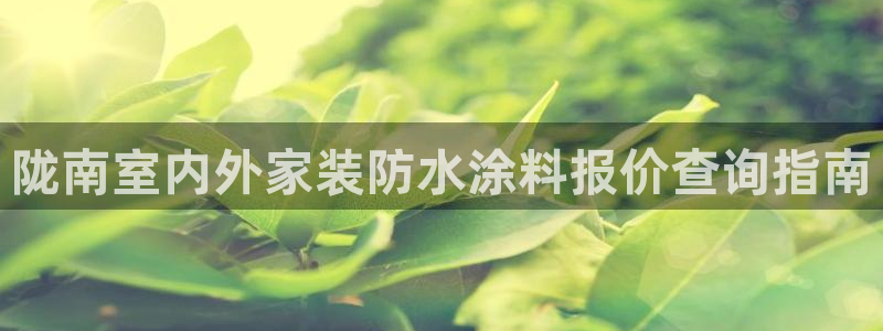 和记ag登录：陇南室内外家装防水涂料报价查询指南