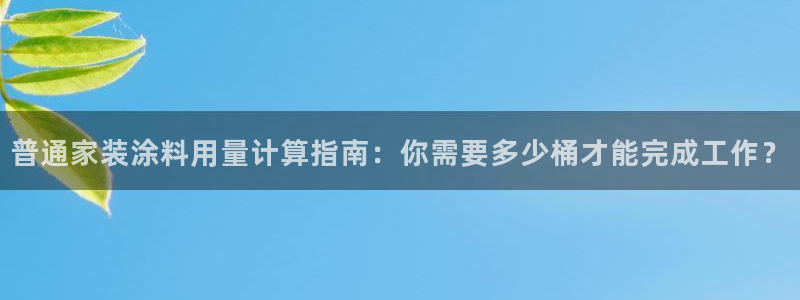 和记平台官网：普通家装涂料用量计算指南：你需要多少桶才能完成工作？