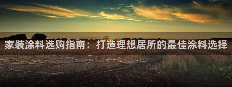 和记平台怎么样：家装涂料选购指南：打造理想居所的最佳涂料选择