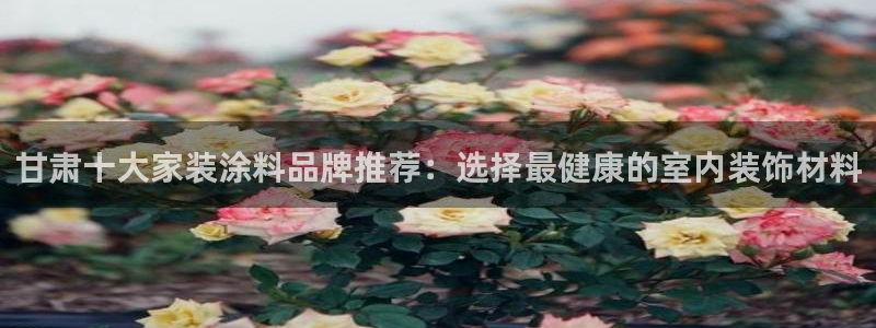 和记网页版登陆：甘肃十大家装涂料品牌推荐：选择最健康的室内装饰材料