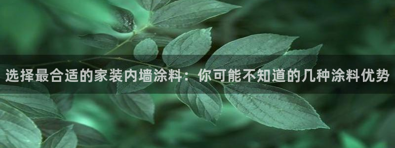 和记pc：选择最合适的家装内墙涂料：你可能不知道的几种涂料优势