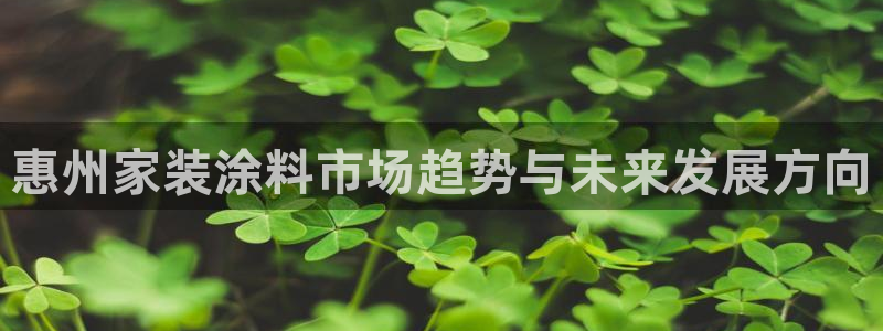 和记国际开户网站：惠州家装涂料市场趋势与未来发展方向