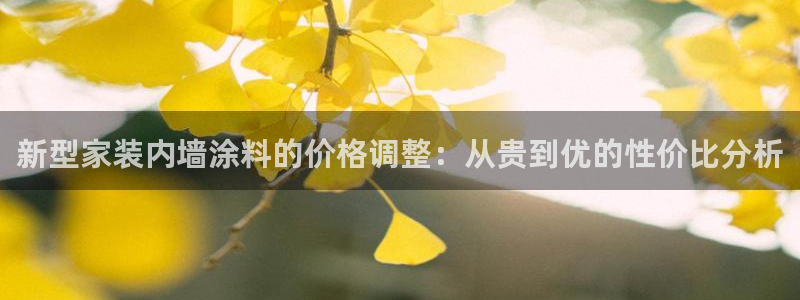 和记官网 公司：新型家装内墙涂料的价格调整：从贵到优的性价比分析